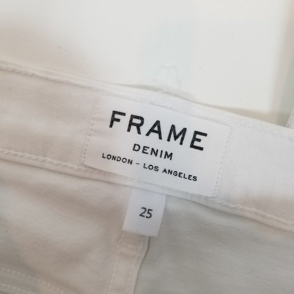FRAME Denim 25 "Le Bell" White Crop Jeans #LCB403 - Picture 3 of 10